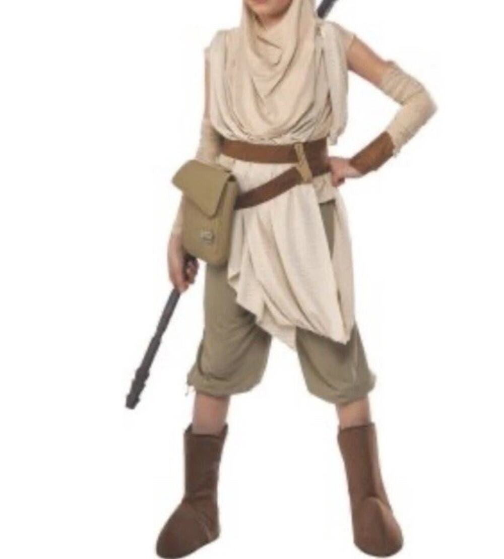 Star Wars Rey Costume Girls M Rubies Deluxe Chasing Fireflies Halloween Kids